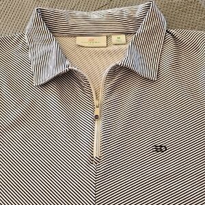 Dockers Black and white stripped  Sleeveless Fitted Golf Shirt size Med